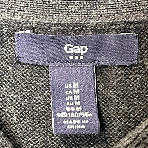 Gap Shawl Collar Sweater Size Medium Gray With Burgundy Blue Yellow Stripes Mens - Picture 5 of 6